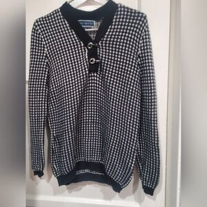 Karen Scott Black and White Off-the-Shoulder Sweater